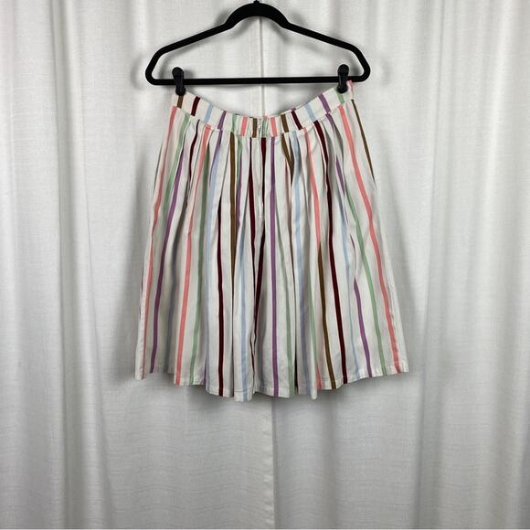 ModCloth Aspiration Creation Pastel Striped A Line Pleated Skirt Sz.L - Picture 10 of 16